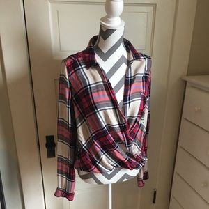 American Eagle crossfront flannel shirt M